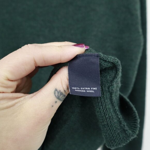 Hart Schaffner Marx Merino Wool Sweater Men XL Green Quiet Luxury Classic Preppy - Picture 5 of 16